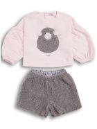 Il Gufo Pink And Grey Cotton Coordinated Suit Il Gufo Pink And Grey Cotton Coordinated Suit - Multicolor