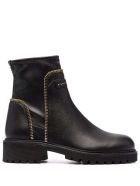 Giuseppe Zanotti Black Leather Ankle Boots With Logo Giuseppe Zanotti Black Leather Ankle Boots With Logo - Black