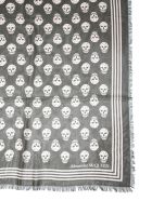 Scarf With Biker Skull Print Alexander McQueen Scarf With Biker Skull Print - Lodenbeige