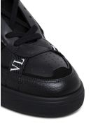 Valentino Garavani Black Leather Sneakers With Vl7n Logo Valentino Garavani Black Leather Sneakers With Vl7n Logo - Black