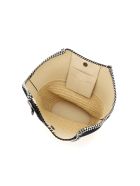 Large Faux Leather And Raffia Tote With Chain Stella McCartney Large Faux Leather And Raffia Tote With Chain - Black