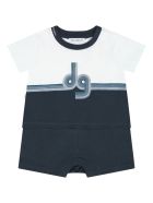 Dolce & Gabbana Multicolor Romper For Babyboy With Logo Dolce & Gabbana Multicolor Romper For Babyboy With Logo - Blue