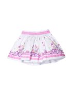 Monnalisa Pleated Skirt Monnalisa Pleated Skirt - Bianco e Rosa
