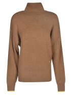 Victoria Beckham Embroidered Turtleneck Sweater Victoria Beckham Embroidered Turtleneck Sweater - Brown/Yellow
