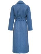 MICHAEL Michael Kors Blue Wool Coat With Belt MICHAEL Michael Kors Blue Wool Coat With Belt - Blu