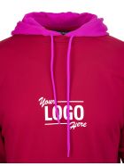 Unisex Pink Your Logo Here T-shirt With Hood Balenciaga Unisex Pink Your Logo Here T-shirt With Hood - Raspberry/white