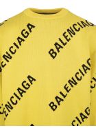 Unisex Yellow Allover Logo Crewneck Pullover Balenciaga Unisex Yellow Allover Logo Crewneck Pullover - Yellow/black