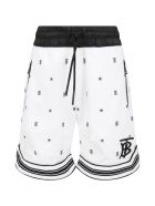 Burberry White Short For Kids With Logos Burberry White Short For Kids With Logos - White