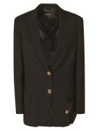 Versace Safety Pin Embellished Blazer Versace Safety Pin Embellished Blazer - Black