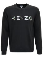 Kenzo Grey Wool Sweater With Logo Kenzo Grey Wool Sweater With Logo - Grey