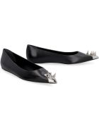 Leather Pointy-toe Ballet Flats Alexander McQueen Leather Pointy-toe Ballet Flats - Black/silver