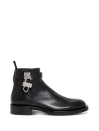 Givenchy Black Leather Boots With Lock Detail Givenchy Black Leather Boots With Lock Detail - Black