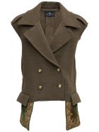 Etro Double-breasted Green Wool Vest Etro Double-breasted Green Wool Vest - Green