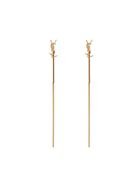 Saint Laurent Gold Brass Earrings With Logo Saint Laurent Gold Brass Earrings With Logo - GOLD