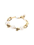 Pearls And Skulls Bracelet Alexander McQueen Pearls And Skulls Bracelet - Oro
