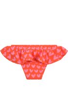 Stella McCartney Kids Red Swim Brief For Baby Girl With Hearts Stella McCartney Kids Red Swim Brief For Baby Girl With Hearts - Red
