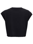 Dolce & Gabbana Black Cotton Cropt-shirt With Logo Dolce & Gabbana Black Cotton Cropt-shirt With Logo - Black