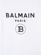 Unisex Kid White And Black T-shirt With Logo Balmain Unisex Kid White And Black T-shirt With Logo