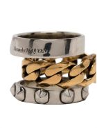 Alexander McQueen Punk Gold And Silver Colored Brass Ring Alexander McQueen Punk Gold And Silver Colored Brass Ring - Metallic