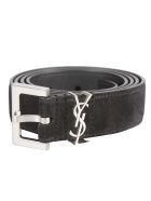 Saint Laurent Logo Plaque Loop Square Buckle Belt Saint Laurent Logo Plaque Loop Square Buckle Belt - Black
