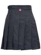 Thom Browne Asymmetrical Pleated Skirt In Grey Wool Thom Browne Asymmetrical Pleated Skirt In Grey Wool - Grey