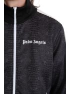Palm Angels Croco Track Sweatshirt In Black Polyester Palm Angels Croco Track Sweatshirt In Black Polyester - black
