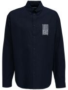 Balenciaga Black Oversize Cotton Shirt With Print Balenciaga Black Oversize Cotton Shirt With Print - Blu