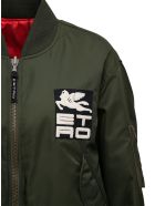 Etro Reversible Nylon Bomber Jacket With Logo Etro Reversible Nylon Bomber Jacket With Logo - Green