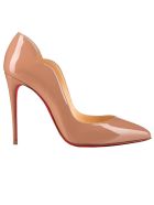 Christian Louboutin Hot Chic 100 Nude Patent Leather Pumps Christian Louboutin Hot Chic 100 Nude Patent Leather Pumps - NUDE