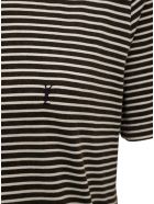 Saint Laurent Striped Cotton T-shirt With Logo Saint Laurent Striped Cotton T-shirt With Logo - Brown