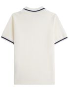 Moncler Cotton Piquet Polo Shirt With Logo Patch Moncler Cotton Piquet Polo Shirt With Logo Patch - White