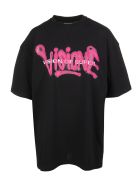 Black And Fuchsia "visione" Man T-shirt Vision of Super Black And Fuchsia "visione" Man T-shirt - Nero/viola