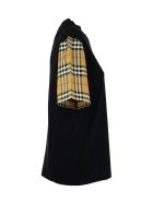 Burberry Serra - Vintage Check Sleeve Cotton T-shirt Burberry Serra - Vintage Check Sleeve Cotton T-shirt - Black
