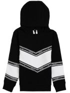 Givenchy White And Black Cotton Hoodie With Logo Givenchy White And Black Cotton Hoodie With Logo - Black