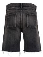 Saint Laurent Black Denim Fringed Bermuda Shorts Saint Laurent Black Denim Fringed Bermuda Shorts - Black