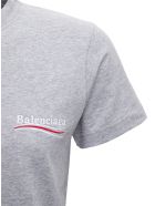 Balenciaga Grey Cotton T-shirt With Logo Print Balenciaga Grey Cotton T-shirt With Logo Print - Grey