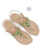 Bagni Di Tiberio Jewel Thong Sandals Dea Sandals Bagni Di Tiberio Jewel Thong Sandals - gold, green