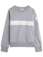 Grey Jersey Sweatshirt With Logo Moncler Grey Jersey Sweatshirt With Logo - GREY