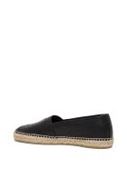 Saint Laurent Espadrilles In Black Leather With Logo Saint Laurent Espadrilles In Black Leather With Logo - Black