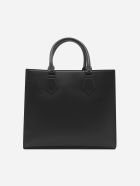 Dolce & Gabbana Edge Leather Bag With Tone-on-tone Logo Engraving Dolce & Gabbana Edge Leather Bag With Tone-on-tone Logo Engraving - Black