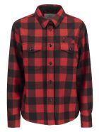 Wool Blend Patchwork Shirt Jacket Woolrich Wool Blend Patchwork Shirt Jacket - RED AND BLACK