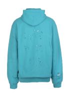 Unisex Turquoise Caps Destroyed Hoodie Balenciaga Unisex Turquoise Caps Destroyed Hoodie - Turquoise/white