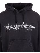 Givenchy Man Black Barbed Wire Oversize Hoodie Givenchy Man Black Barbed Wire Oversize Hoodie - Nero