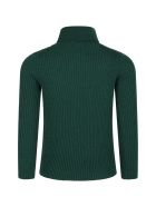Gucci Green Turtleneck For Kids With Logo Gucci Green Turtleneck For Kids With Logo - Green