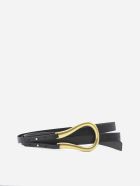 Bottega Veneta Double Leather Belt With Gold Finish Buckle Bottega Veneta Double Leather Belt With Gold Finish Buckle - Black