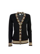 Burberry Cauca - Icon Stripe Detail Merino Wool Cardigan Burberry Cauca - Icon Stripe Detail Merino Wool Cardigan - Black