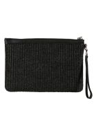 Saint Laurent Top Zip Knit Logo Clutch Saint Laurent Top Zip Knit Logo Clutch - Black