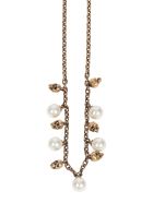 Pearl And Skull Necklace Alexander McQueen Pearl And Skull Necklace - Oro