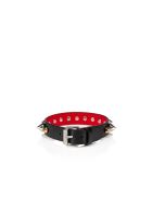 Christian Louboutin M Loublink 15 Calf/paris/spikes Rock Mix Black Leather Bracelet Christian Louboutin M Loublink 15 Calf/paris/spikes Rock Mix Black Leather Bracelet - BLACK