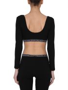 Balmain Cropped Top With Logo Band Balmain Cropped Top With Logo Band - NERO